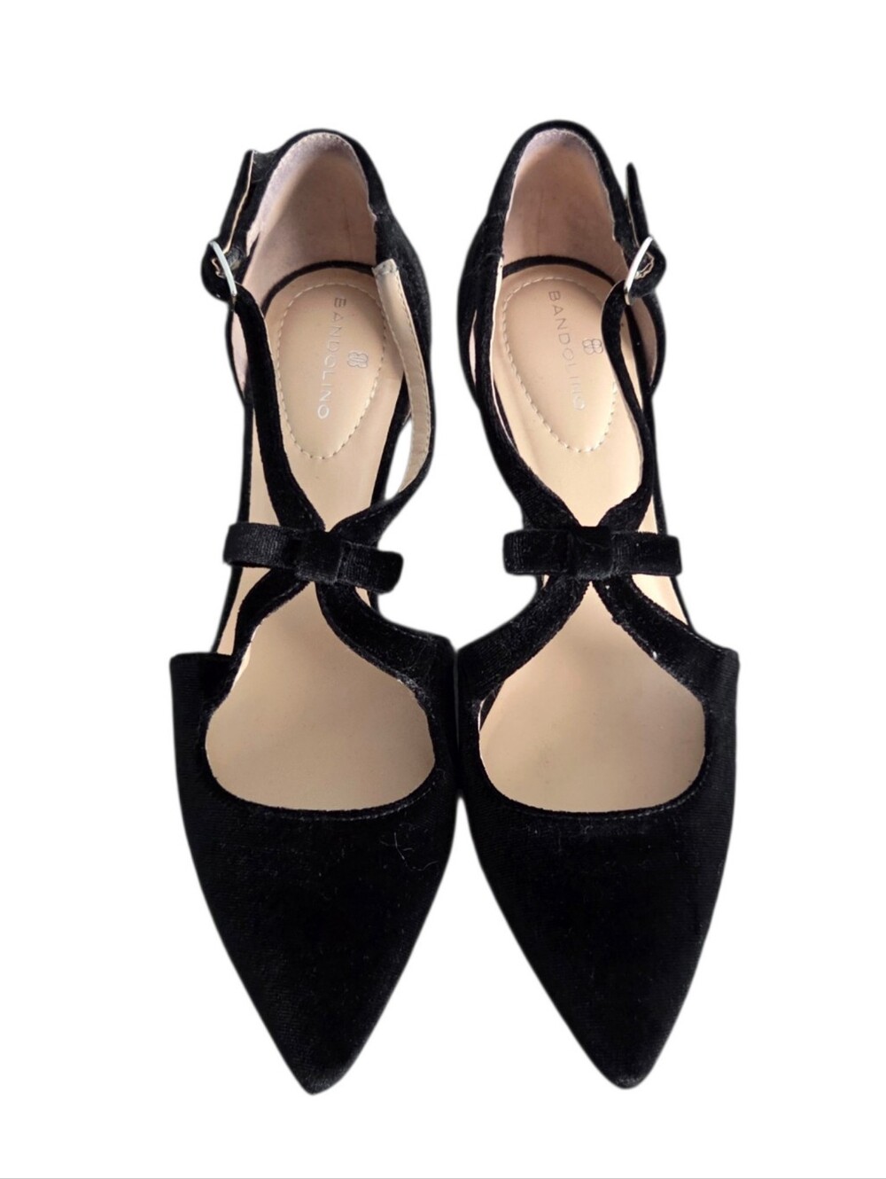 Bandolino Velvet Black Pump Heels Women's Size 8.5